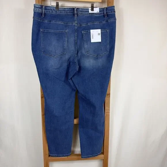NWT Vervet Flying Monkey Blue High Rise 5 Pocket Skinny Jeans #1390 Size 22 - Picture 3 of 4